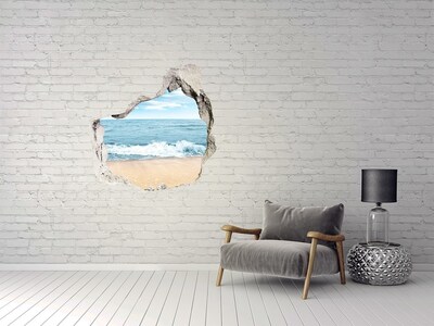 Hole in the wall decal View of the sea beach