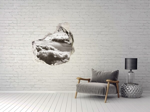 Hole in the wall sticker View of the clouds
