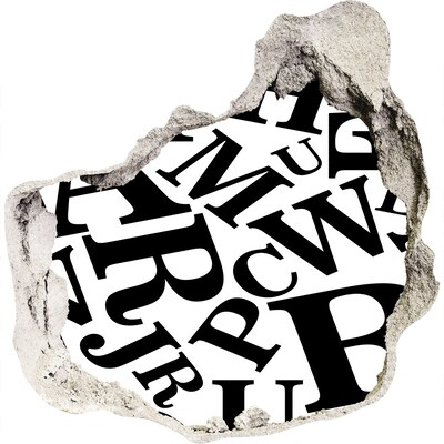 Hole in the wall decal Broken letters on the wall