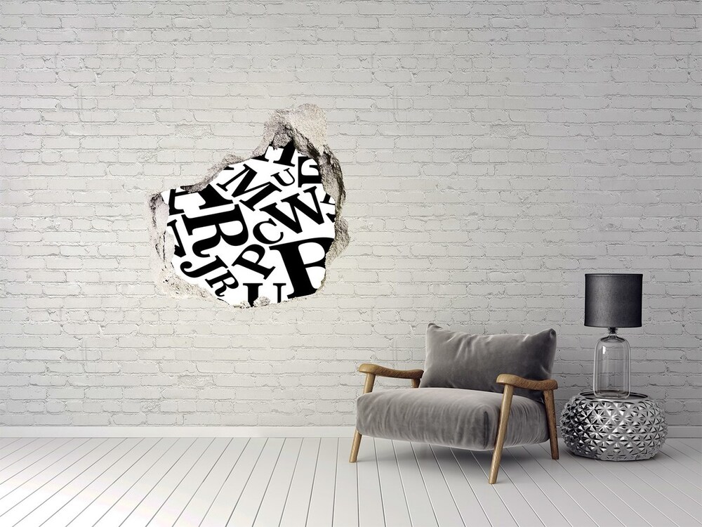 Hole in the wall decal Alphabet sticker