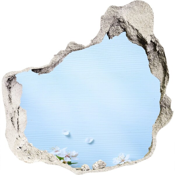 Hole in the wall decal Blue sky behind the ruined wall