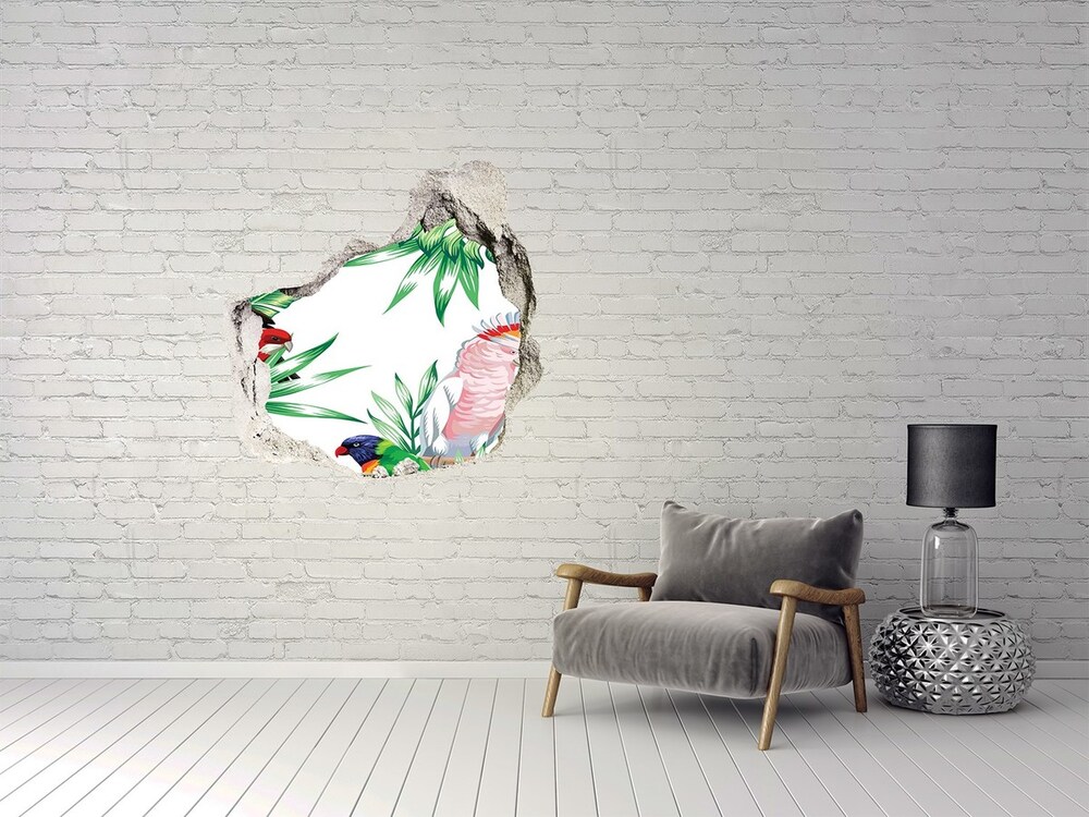 Hole in the wall sticker Tropical birds