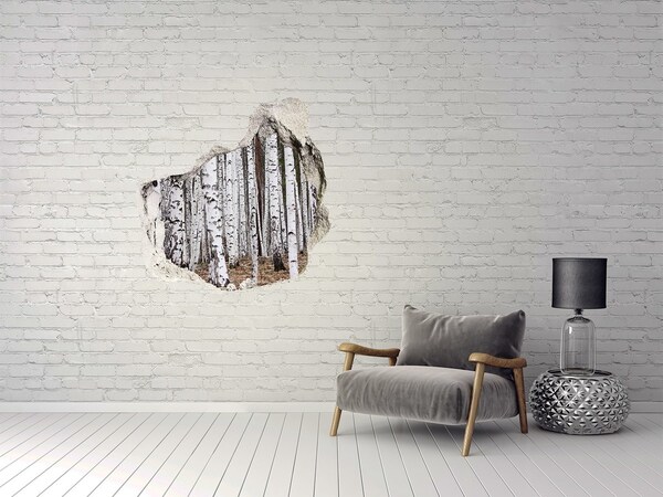 Hole wall sticker Forest Oasis of White Birches