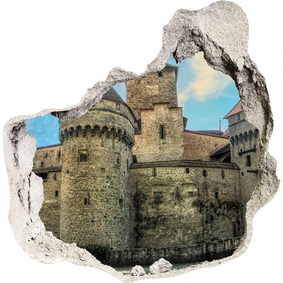 Hole wall sticker Castle in Switzerland