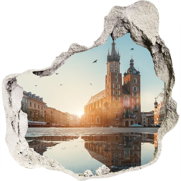 Hole wall sticker Krakow panorama