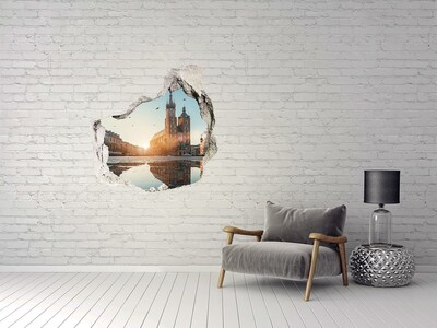 Hole wall sticker Krakow panorama