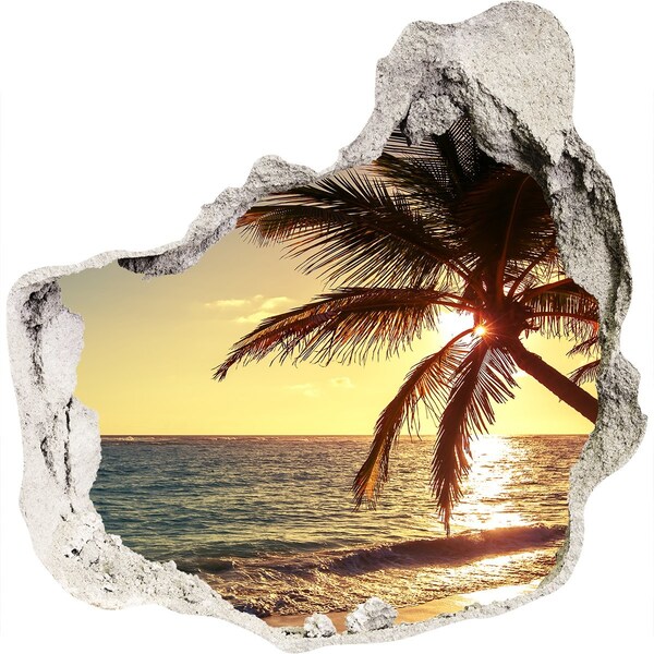 Hole wall sticker Sunset on the beach