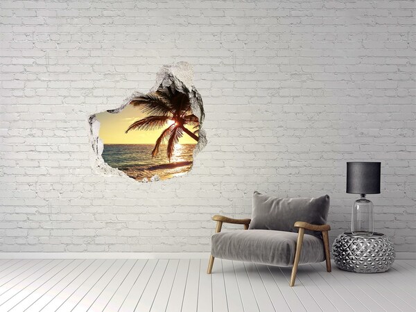 Hole wall sticker Sunset on the beach
