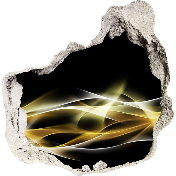 3D wall hole wallpaper The golden crack in the wall