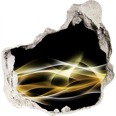 3D wall hole wallpaper The golden crack in the wall