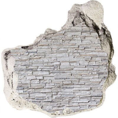 3D wall hole Damaged stone wall