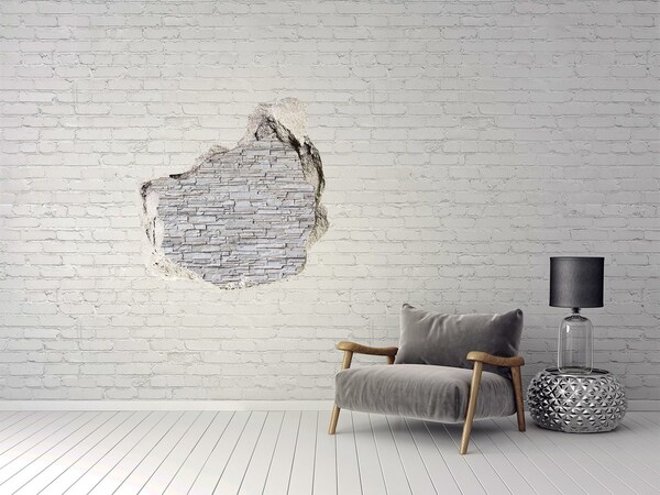 3D wall hole Damaged stone wall