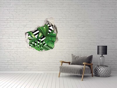 3D wall hole wallpaper Tropical paradise behind the wall