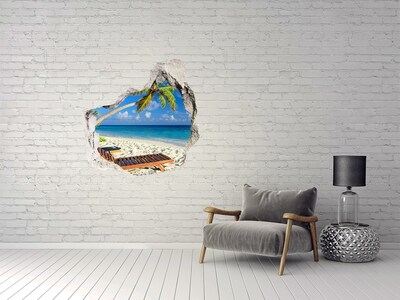 Hole in the wall sticker Tropical beach