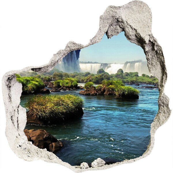 Hole wall sticker Waterfalls and a green oasis
