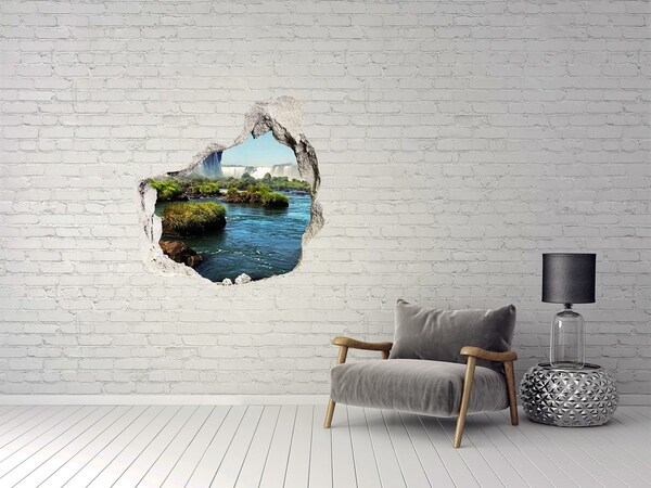 Hole wall sticker Waterfalls and a green oasis