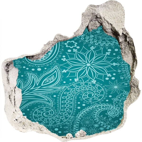 Hole wall sticker Turquoise pattern on a stone background
