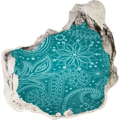 Hole wall sticker Turquoise pattern on a stone background