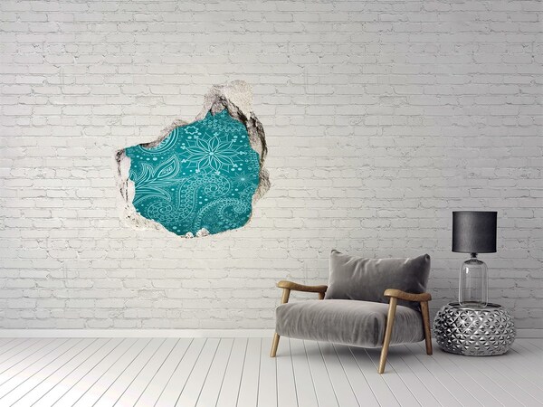 Hole wall sticker Turquoise pattern on a stone background