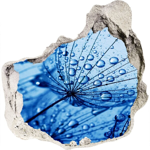 Hole in the wall decal Drops of water on a delicate flower