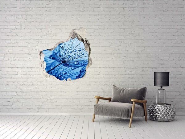 Hole in the wall decal Drops of water on a delicate flower