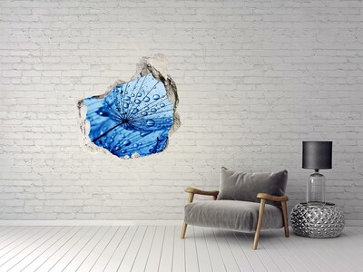 Hole in the wall decal Drops of water on a delicate flower