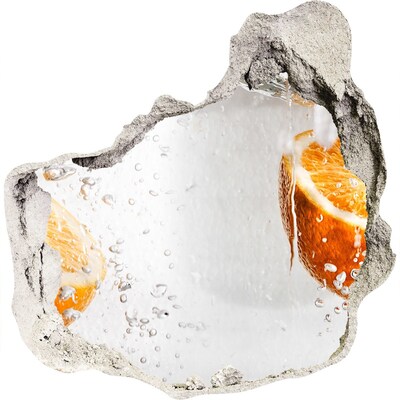 Hole wall sticker Oranges under water