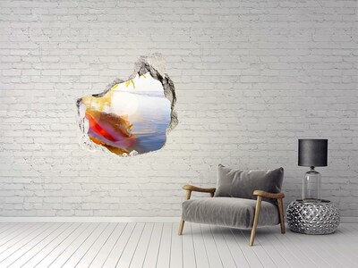 Hole in the wall sticker Tropical beach with shells
