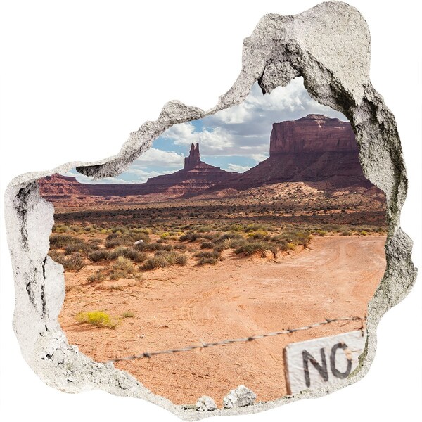 Hole wall sticker View of Monument Valley