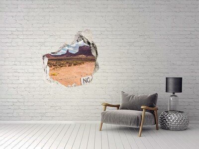 Hole wall sticker View of Monument Valley