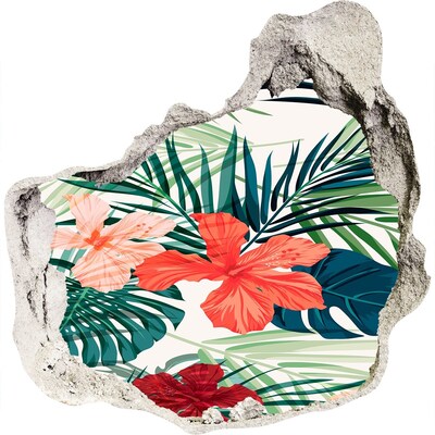 Hole in the wall sticker Tropical paradise behind the wall