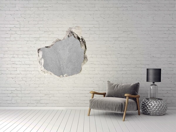 Hole in the wall decal Cracked wall with a view of the concrete
