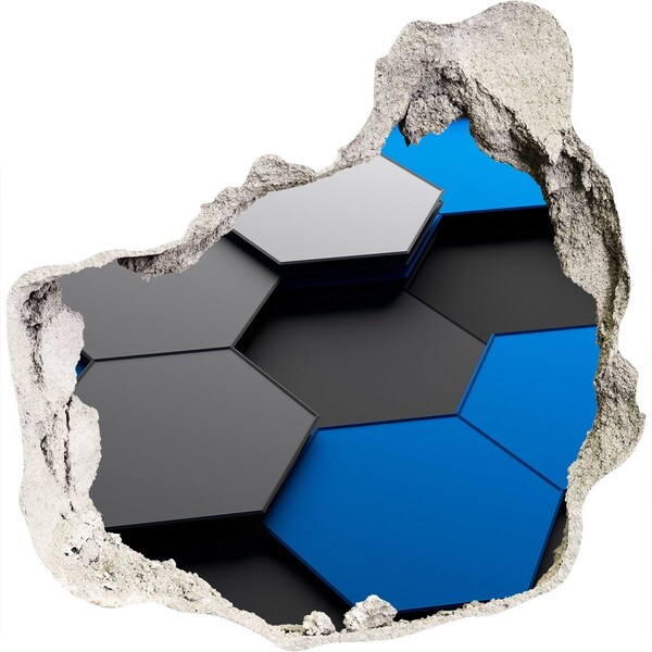 Hole in the wall sticker Modern hexagons in the wall