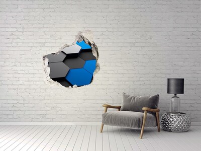 Hole in the wall sticker Modern hexagons in the wall