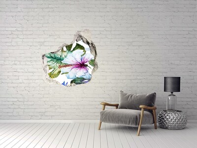 3D wall hole wallpaper Floral Oasis in Concrete