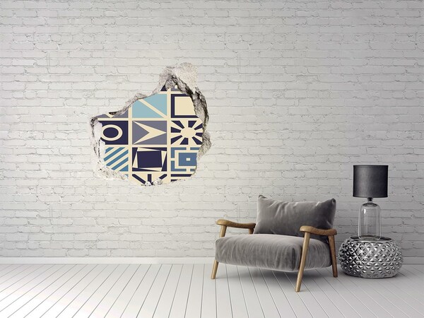 Hole in the wall decal Geometric background