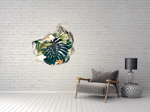 Hole in the wall decal A tropical paradise among the leaves