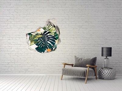 Hole in the wall decal Tropical leaves