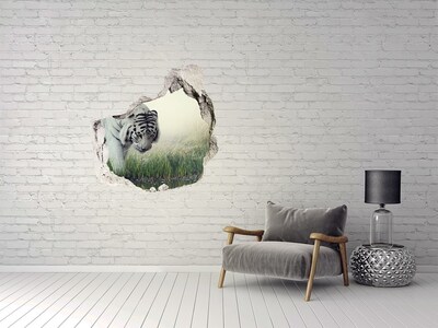 Hole in the wall sticker White Tiger