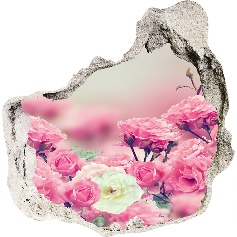 Hole wall sticker Wild rose flowers