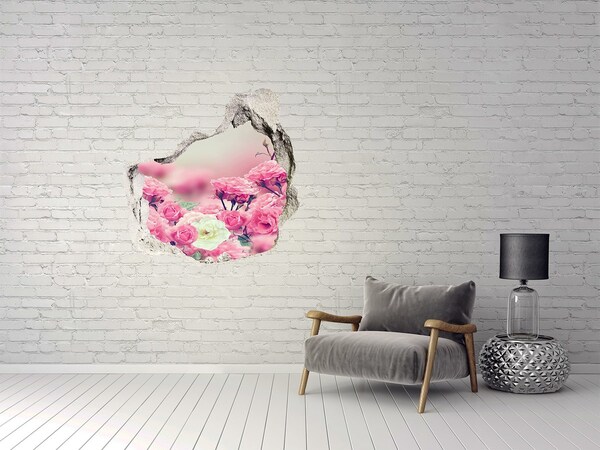 Hole wall sticker A flower paradise behind the wall