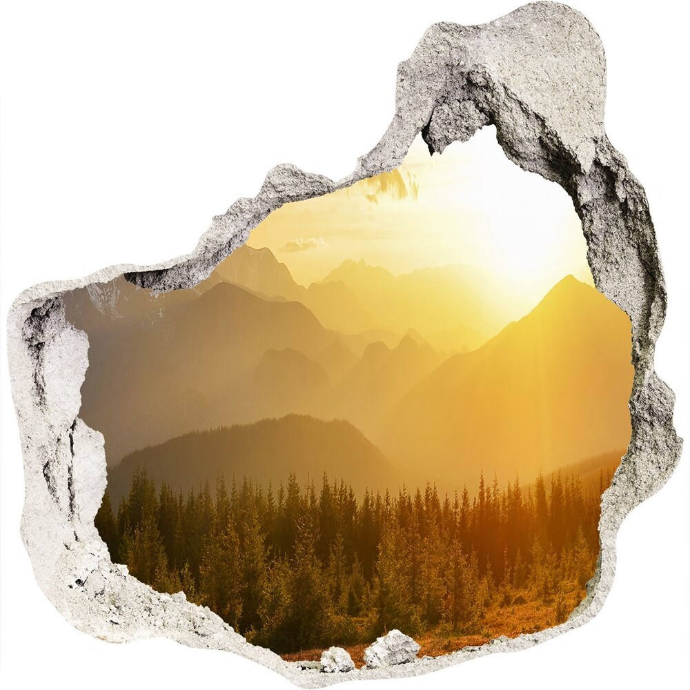 Hole in the wall decal Sunset of the mountain