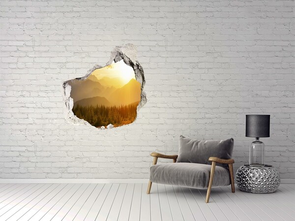 Hole in the wall decal Golden valley in the mountains
