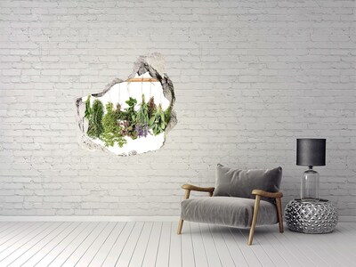 Hole in the wall sticker Herbs on a string