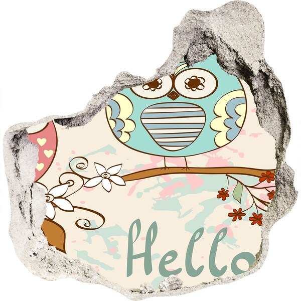 Hole wall sticker Owl in a Hole in the Wall