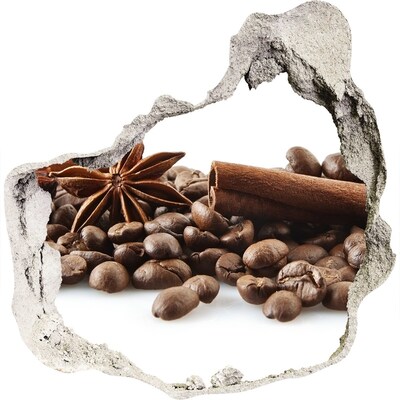 Hole wall sticker Cinnamon coffee beans