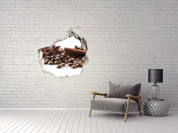 Hole wall sticker Cinnamon coffee beans