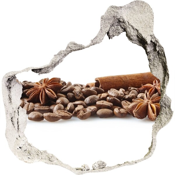 Hole wall sticker Cinnamon coffee beans