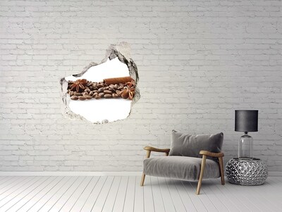 Hole wall sticker Cinnamon coffee beans