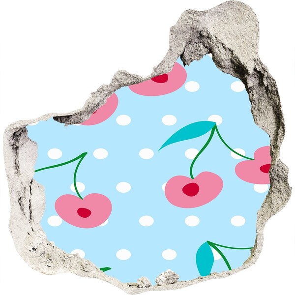 Hole in the wall sticker Fruit pattern on a blue background